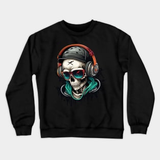 DJ Skullboy with Headphones Crewneck Sweatshirt